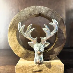 Decorative wooden stag head
