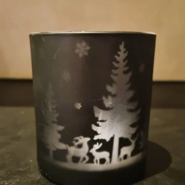 Teelicht Schwarz Hirsche