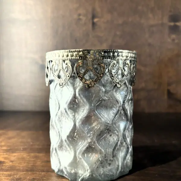 Windlicht Silber Mit Rand