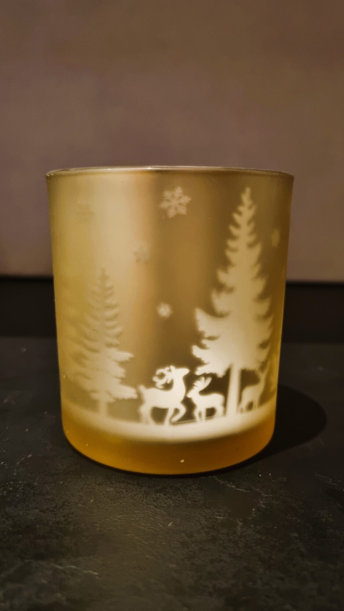 Fyrfadslys guld hjorte