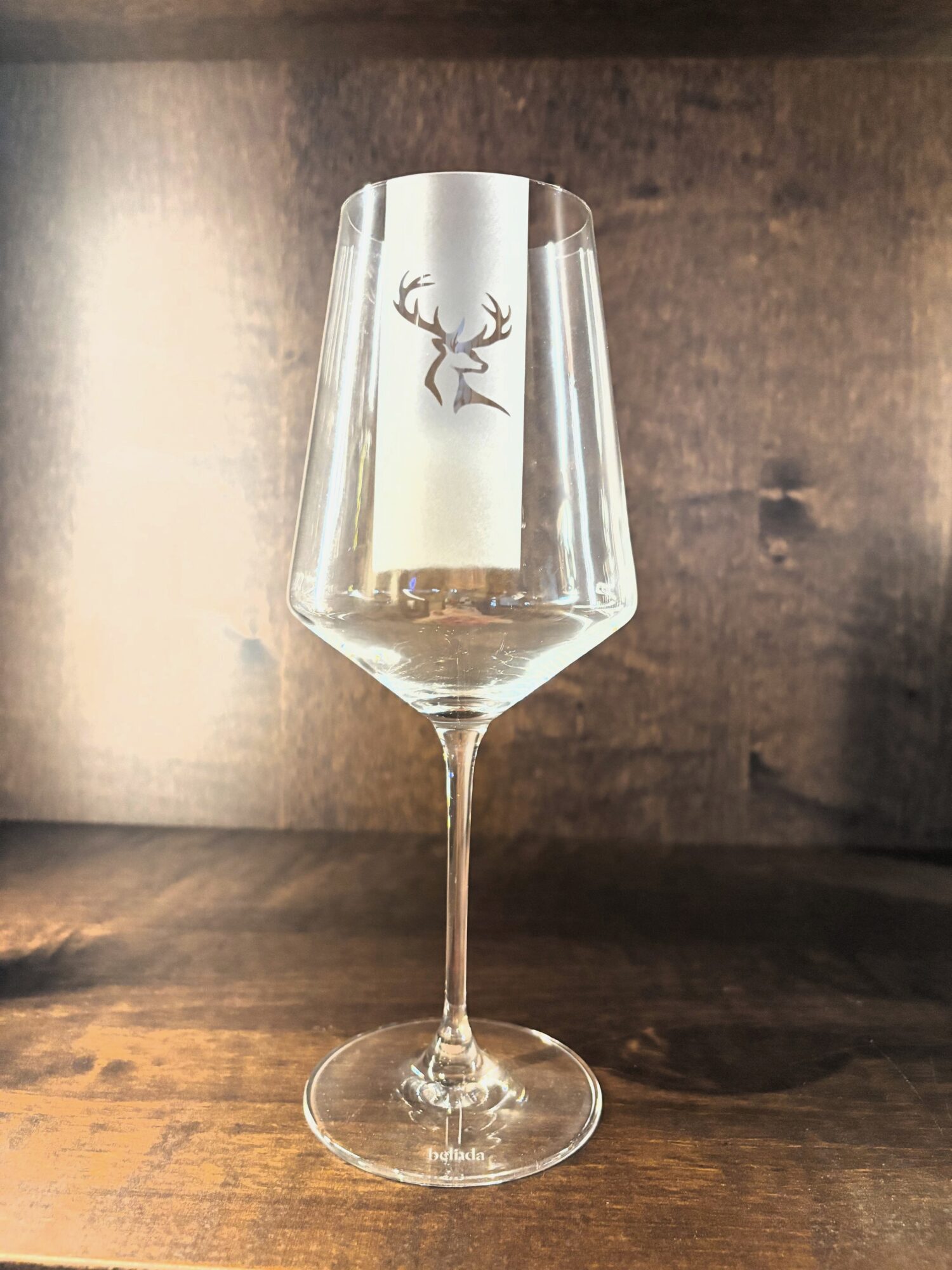 White Wine Glass Deer