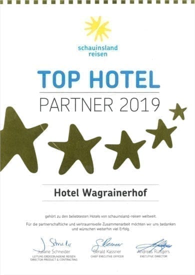 Hotel Wagrainerhof - Auszeichnungen - Schauinsland Reisen 2019